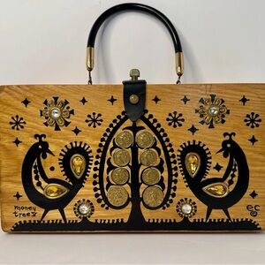 Artistic Black and Gold Satchel by Money Treez